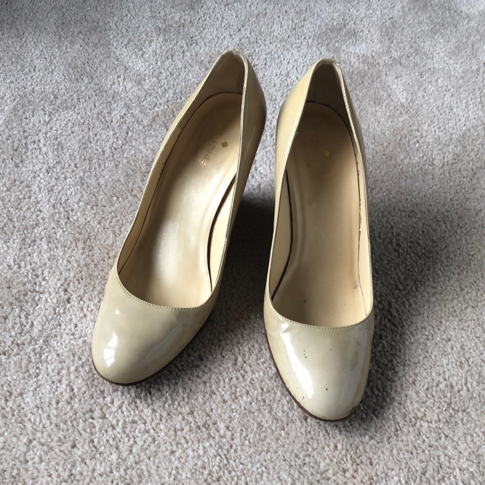 Kate Spade patent leather tan wedge
